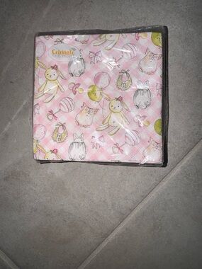 Pink Bunny & Toy Printed Paper Napkins